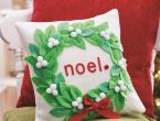 Personalised Christmas Felt Mistletoe Cushion and Decoration Set