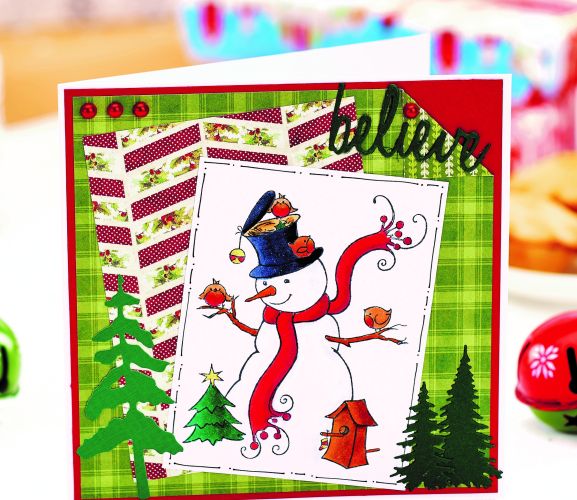 Stamped Snowman Card