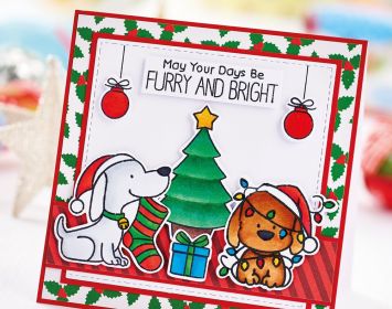 Festive Pets Die-Cut Card Festive Pets Die-Cut Card