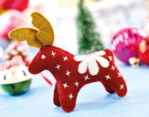 Stitched Scandi Christmas Felt Decorations