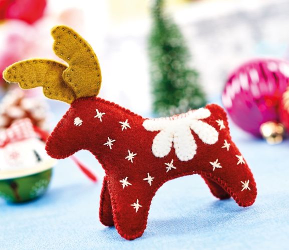 Stitched Scandi Christmas Felt Decorations