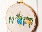 Embroidered Cacti Hoop Art