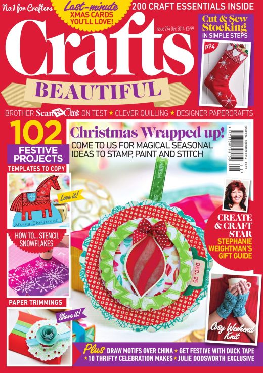 Crafts Beautiful December 2014 Issue 274 Template Pack