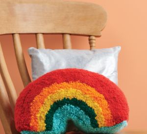 Rainbow Punch Needle Cushion