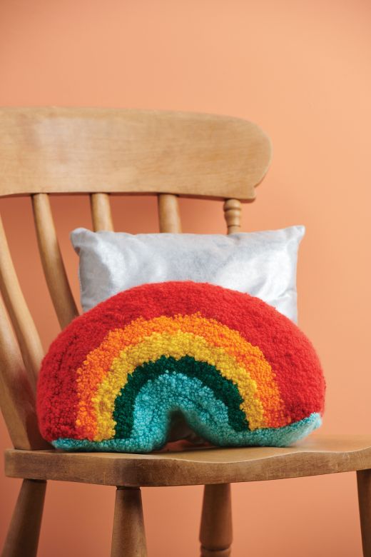 Rainbow Punch Needle Cushion