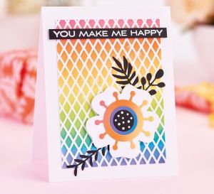 Colourful Simple Stencilled Flower Card