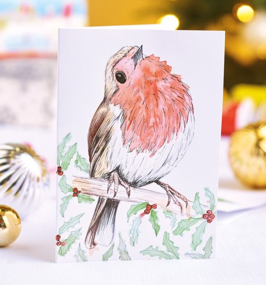 Easy Christmas Watercolour Illustrations with uni-PIN