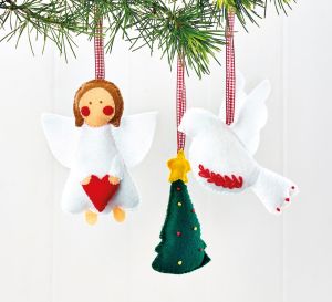 Embroidered Felt Christmas Decorations