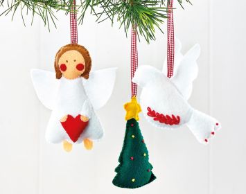 Embroidered Felt Christmas Decorations Embroidered Felt Christmas Decorations