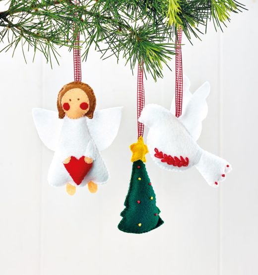 Embroidered Felt Christmas Decorations