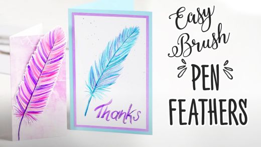 Easy Brush Pen Feathers Template