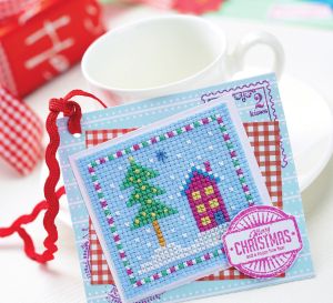 Cross-Stitched Christmas Hanger And Card