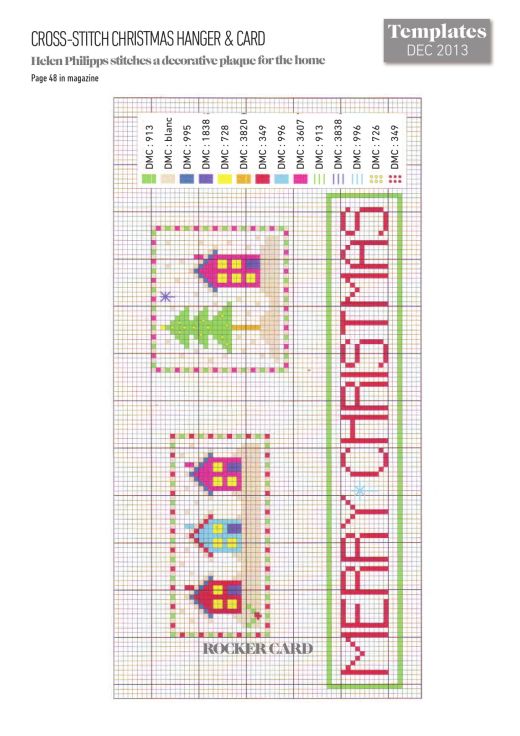 Cross-Stitched Christmas Hanger And Card