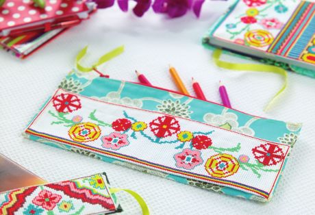 Cross-Stitched Stationery Set Cross-Stitched Stationery Set
