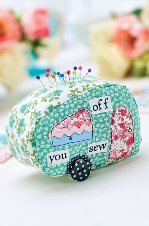 Caravan Patchwork Pincushion & Suitcase Tag Templates