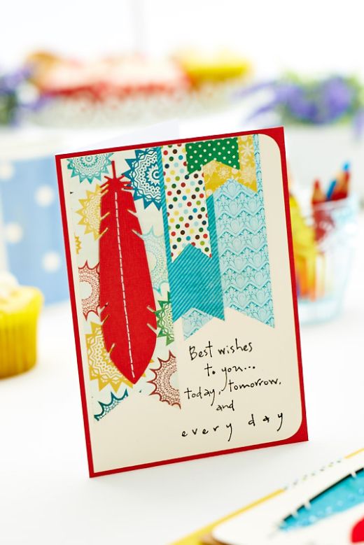 Textured Feathers Card