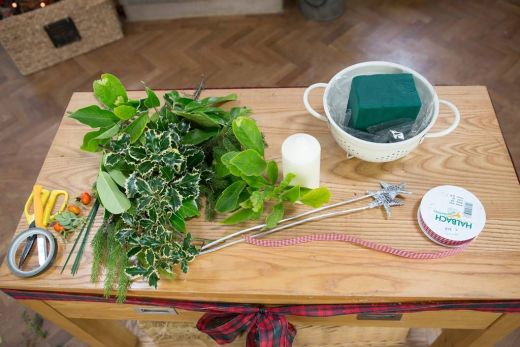 Christmas Colander Centrepiece