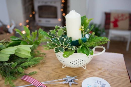 Christmas Colander Centrepiece