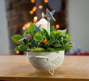 Christmas Colander Centrepiece