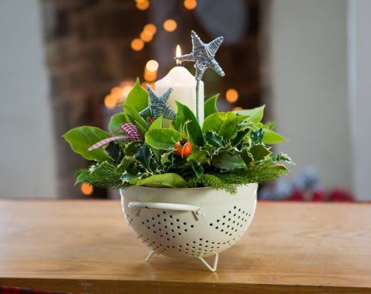 Christmas Colander Centrepiece