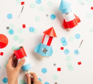 Duck Tape Confetti Rockets