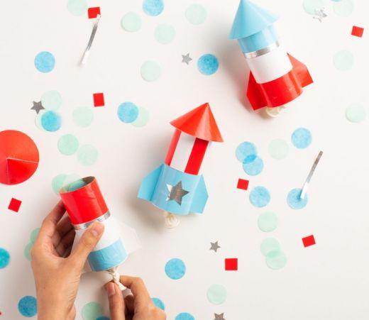 Duck Tape Confetti Rockets