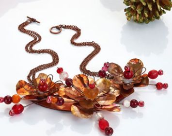Create Copper Sheet Flowers Necklace Create Copper Sheet Flowers Necklace