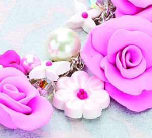 Polymer Clay Flower Clusters Necklace