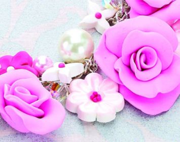 Polymer Clay Flower Clusters Necklace Polymer Clay Flower Clusters Necklace
