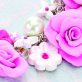 Polymer Clay Flower Clusters Necklace