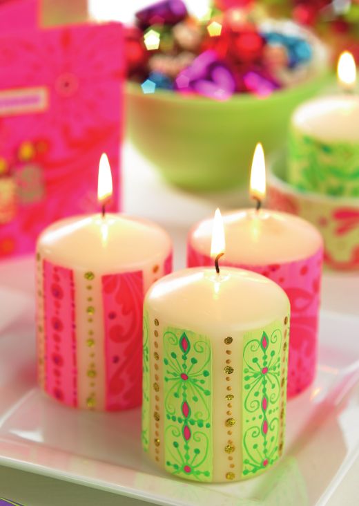 Decorate Candles With Festive Paintwax