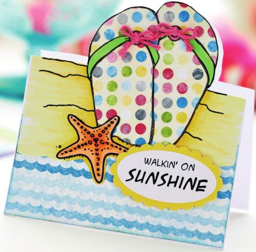 Easy Beach Scene Cards