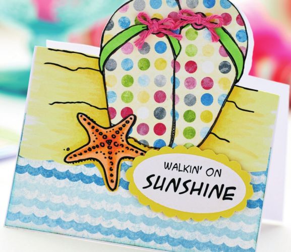 Easy Beach Scene Cards