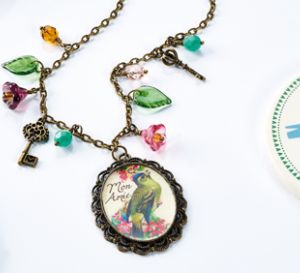 Embed vintage images in resin Necklace