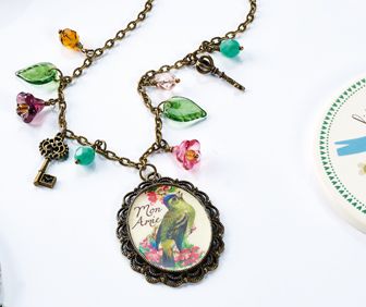 Embed vintage images in resin Necklace