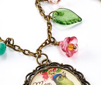 Embed vintage images in resin Necklace