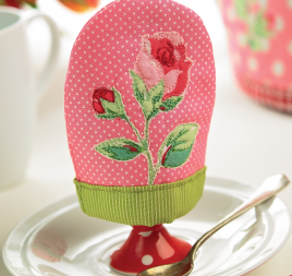 Embroidered Rose Egg Cosy Embroidered Rose Egg Cosy