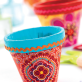 Fabric Decoupage Plant Pots