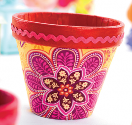 Fabric Decoupage Plant Pots Fabric Decoupage Plant Pots