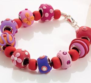 Polymer Clay Charm Beads Bracelet