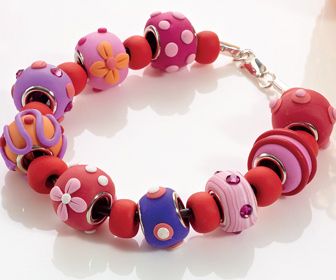 Polymer Clay Charm Beads Bracelet