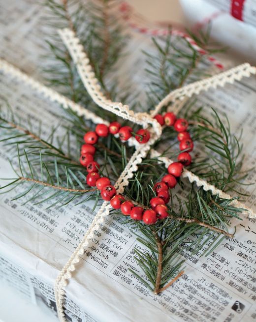 Gift Wrap with Winter Foliage