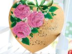 Folk Art Painted Rose Plaque Motif