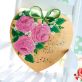 Folk Art Painted Rose Plaque Motif