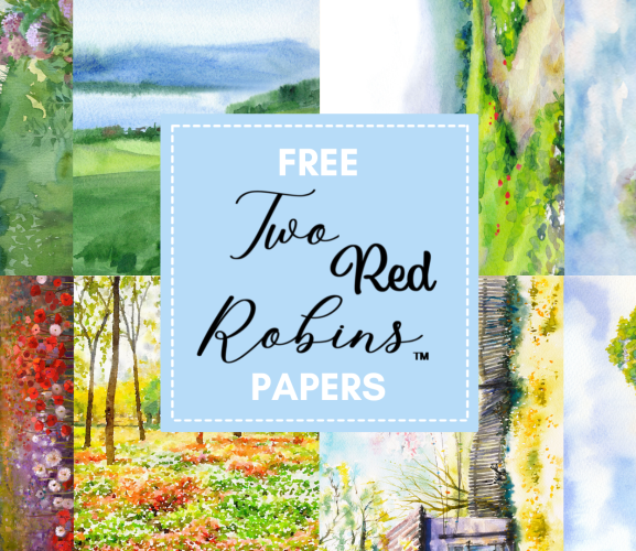FREE Two Red Robins Scenic Papers