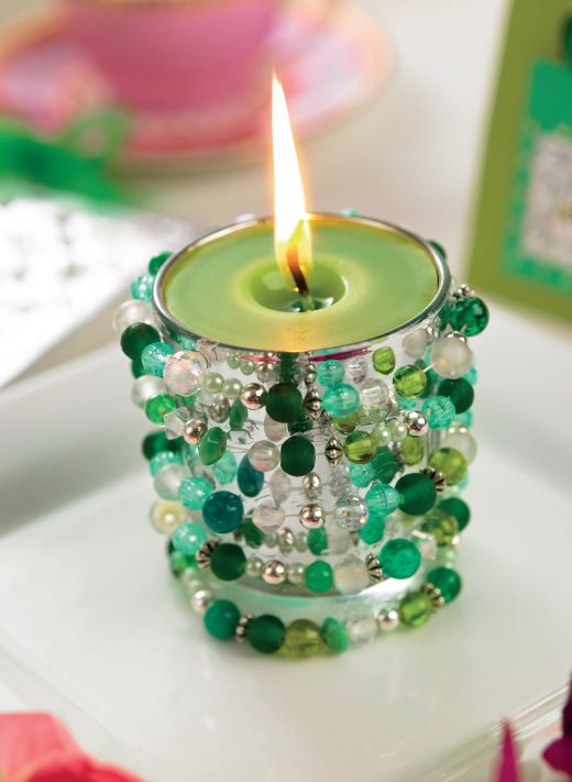 Gem encrusted candle frame & card