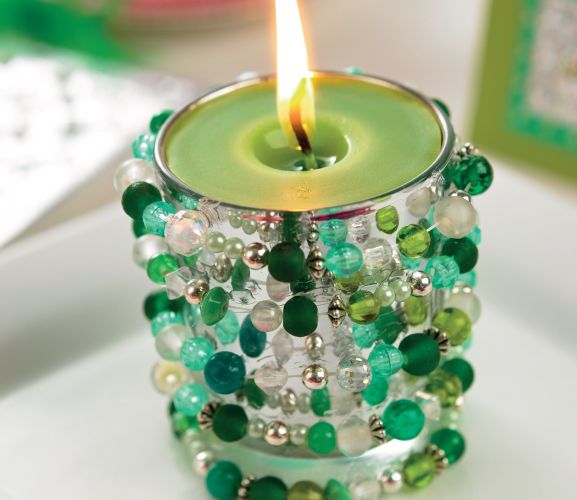 Gem encrusted candle frame & card