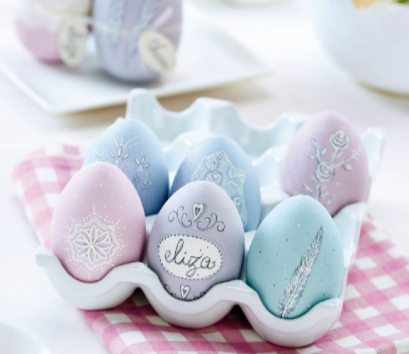 Hand-Painted Pastel Eggs Template