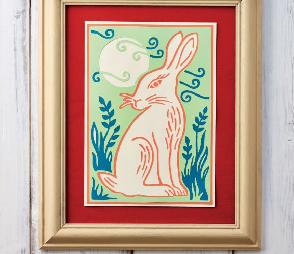 Papercut Hare Art
