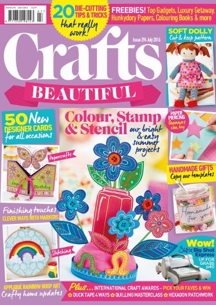 Crafts Beautiful July 2016 Issue 294 Template Pack